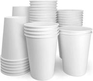 12 oz white paper disposable cups – 100-count pack for hot beverages logo