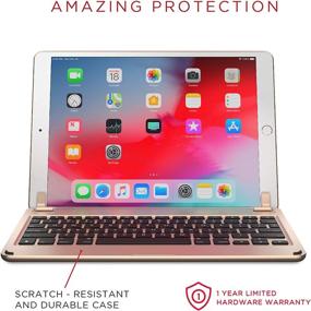 img 1 attached to 🔋 Brydge 10.5 Keyboard for iPad Pro 10.5 inch - Gold: Backlit Bluetooth Aluminum Keyboard