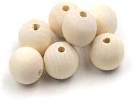 🌳 50 pcs unprocessed round wood beads: natural 30mm wooden beads for necklace, bracelet, diy handmade jewelry logo