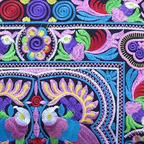 img 1 attached to 👜 Stylish Sabai Jai Large Boho Embroidered Clutch Purse with Wristlet: Fashionable Handbags