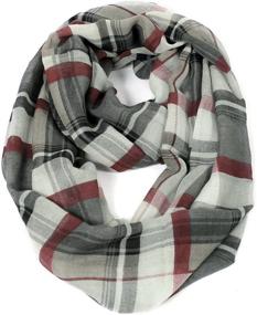 img 2 attached to Scarfands Tartan Winter Infinity Plaid Grey Men's Accessories