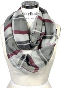 img 1 attached to Scarfands Tartan Winter Infinity Plaid Grey Men's Accessories