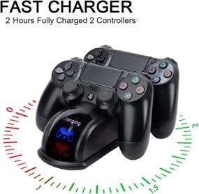 img 3 attached to 🎮 My Genik Controller Charger: Fast Charging Station Dock for PS4/PS4 Slim/PS4 Pro DualShock 4 Controller with Double Stand & 20 Colorful Silicone Thumb Grips