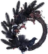 wehhbtye halloween wreath 18 wreath feathered logo