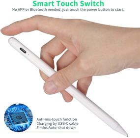 img 2 attached to 💡 High-performance Stylus Pen for iPad Mini 4 7.9" 2015 - Active Capactitive Pencil, Compatible with Apple iPad Mini 4 7.9-inch - Perfect for Drawing and Writing - Type-C Rechargeable - Sleek White Design