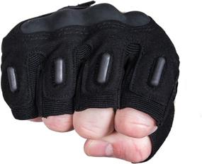 img 1 attached to 🧤 Fingerless Hard Knuckle Gloves for Motorcycle, Military, Tactical Combat, Shooting, and Outdoor Training - by TitanOPS