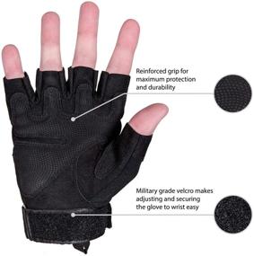 img 2 attached to 🧤 Fingerless Hard Knuckle Gloves for Motorcycle, Military, Tactical Combat, Shooting, and Outdoor Training - by TitanOPS