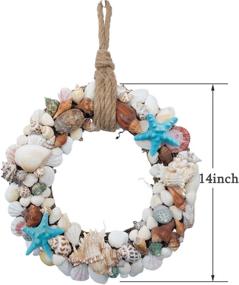 img 3 attached to 🐚 Seashell Wreath Decoration - 14 inches Diameter, Idyllic Seaside Wedding or Home Decor, Artificial Front Door and Wall Decor in Seashell Style