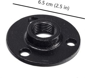 img 3 attached to Set of 4 Malleable Black Floor Iron Flanges, 1/2 Inch, DN15, Triple Hole, Threaded Plumbing Pipe Fittings, Ideal for DIY Wall, Industrial Steampunk Furniture, Vintage Retro Decor