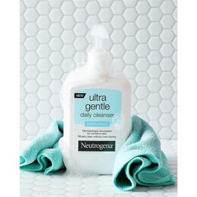 img 1 attached to 🧼 Neutrogena Ultra Gentle Daily Facial Cleanser for Sensitive Skin - Oil-Free, Soap-Free, Hypoallergenic & Non-Comedogenic Foaming Face Wash - 16 fl. oz - To Remove Dirt, Makeup & Impurities