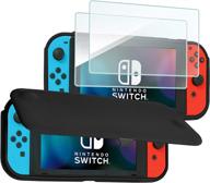 🎮 procase nintendo switch case flip cover with 2 pack tempered glass screen protectors: ultimate protection for nintendo switch 2017 - black логотип