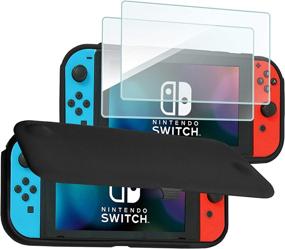 img 4 attached to 🎮 ProCase Nintendo Switch Case Flip Cover with 2 Pack Tempered Glass Screen Protectors: Ultimate Protection for Nintendo Switch 2017 - Black