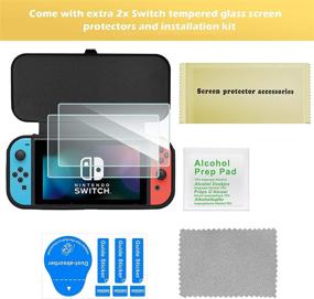 img 2 attached to 🎮 ProCase Nintendo Switch Case Flip Cover with 2 Pack Tempered Glass Screen Protectors: Ultimate Protection for Nintendo Switch 2017 - Black