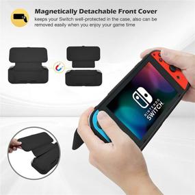 img 1 attached to 🎮 ProCase Nintendo Switch Case Flip Cover with 2 Pack Tempered Glass Screen Protectors: Ultimate Protection for Nintendo Switch 2017 - Black