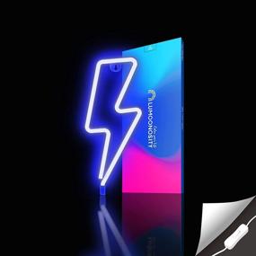 img 2 attached to Lumoonosity Lightning Bolt Neon Sign: USB Powered LED Light for Wall Decor and Gaming Room Setup