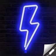 lumoonosity lightning bolt neon sign: usb powered led light for wall decor and gaming room setup логотип