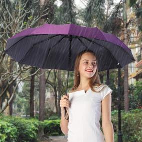 img 1 attached to Waterproof Resistant Windproof Purple_46 _12Ribs_Promo Price Umbrellas in Folding Umbrellas