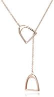 🐴 gzrlyf equestrian-style double stirrup lariat y necklace - horse stirrup jewelry for women and girls logo