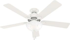 img 4 attached to 🌀 Enhance Your Space with the Hunter Swanson Indoor Ceiling Fan - 52", Fresh White - Featuring LED Lights and Convenient Pull Chain Control