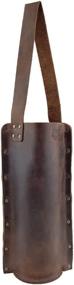img 4 attached to 🍷 Espresso Rustic Leather Single Wine Carrier - Fits Standard 750ml Bordeaux Bottle