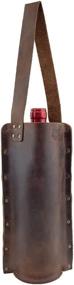 img 3 attached to 🍷 Espresso Rustic Leather Single Wine Carrier - Fits Standard 750ml Bordeaux Bottle