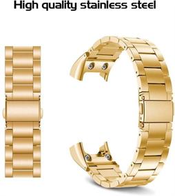 img 1 attached to 🔗 ANCOOL Stainless Steel Replacement Metal Straps for Vivosmart HR Band - Gold, Unique Bracelet Wristband (Not Compatible with Vivosmart HR+)