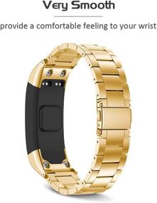 img 3 attached to 🔗 ANCOOL Stainless Steel Replacement Metal Straps for Vivosmart HR Band - Gold, Unique Bracelet Wristband (Not Compatible with Vivosmart HR+)