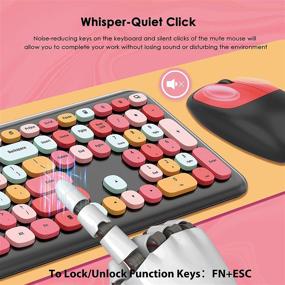 img 2 attached to 💻 Vibrant Wireless Keyboard and Mouse Combo with Number Keypad - Cordless, Full-Sized, Red - Perfect for Laptop/Computer/PC/Desktop