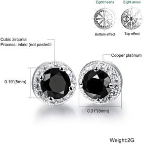 img 3 attached to Meeshine 8mm Gypsophila Stud Earrings for Women and Girls - White Gold Plated, Cubic Zirconia Baby's-Breath Flower Studs with 4 Prong Setting, Butterfly Backs - 11mm Post