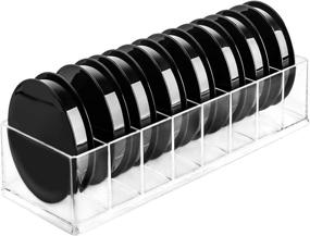 img 4 attached to 💄 Convenient and Stylish 8-Slot Acrylic Makeup Organizer: Compact Powder Holder, Blush, Eyeshadow, Lipstick Display Storage Case