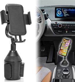 img 4 attached to Adjustable Gooseneck Cup Phone Holder for Car - Universal 🚗 Portable Cup Holder Car Mount for iPhone X/XS/XR/8/8+/7/7 Plus/6/6+, Samsung (Universal)