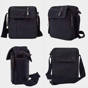 img 1 attached to Canvas Small Messenger Bag for Men - Casual Shoulder Chest Bag for Travel, Multi-pocket Purse