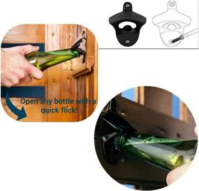 img 2 attached to 🍻 Convenient and Sturdy Mosbest Wall Mounted Bottle Opener - 2 Pack with Mounting Screws, Perfect for Bars and Kitchens