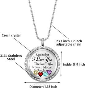 img 3 attached to AZNECK Inspirational Floating Charms Locket Necklace: Perfect Gifts for Moms, Grandmas, and Nieces with Birthstone Accents