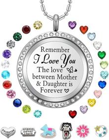 img 4 attached to AZNECK Inspirational Floating Charms Locket Necklace: Perfect Gifts for Moms, Grandmas, and Nieces with Birthstone Accents