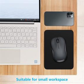 img 1 attached to 🖱️ Dapesuom Small Mouse Pad - 6 x 8 Inch, Non-Slip Rubber Base, Waterproof Mat, Mini Mouse Pad for Wireless Mouse, Laptops, Keyboard Tray - Home, Office, Travel - Jet Black