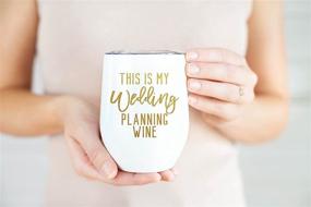 img 2 attached to 🍾 Navy Knot Wedding Planning Wine Tumbler: Insulated Stemless Goblet & Coffee Cup - Perfect Bride Gift & Bridal Shower Essential (White, 12 Oz)