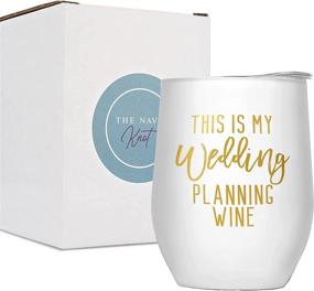 img 4 attached to 🍾 Navy Knot Wedding Planning Wine Tumbler: Insulated Stemless Goblet & Coffee Cup - Perfect Bride Gift & Bridal Shower Essential (White, 12 Oz)