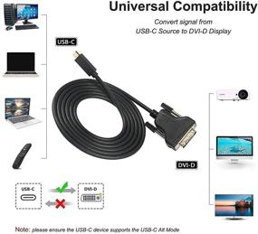 img 2 attached to 🔌 6ft USB C to DVI Cable - Benfei Type-C to DVI Cable [Thunderbolt 3] Compatible with MacBook Pro 2019/2018/2017, Samsung Galaxy S9/S8, Surface Book 2, Dell XPS 13/15, Pixelbook, and More