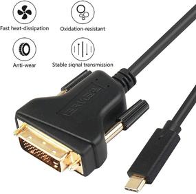 img 3 attached to 🔌 6ft USB C to DVI Cable - Benfei Type-C to DVI Cable [Thunderbolt 3] Compatible with MacBook Pro 2019/2018/2017, Samsung Galaxy S9/S8, Surface Book 2, Dell XPS 13/15, Pixelbook, and More