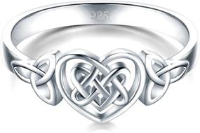 img 2 attached to 💍 BORUO 925 Sterling Silver Ring - Celtic Knot Heart, Highly Polish & Tarnish Resistant Eternity Wedding Band - Stackable Ring | Ultimate SEO