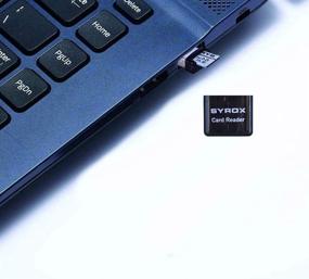 img 2 attached to Syrox Black Mini Micro SD Card Reader - Fast and Convenient Data Transfer, Portable and Plug-and-Play Friendly