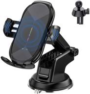 📱 yitumu wireless car charger mount - 10w qi fast charging auto-clamping car mount for galaxy s20/s10/s9/s8, iphone 12/11/xs/x/8p/8 - air vent windshield dashboard car phone holder logo