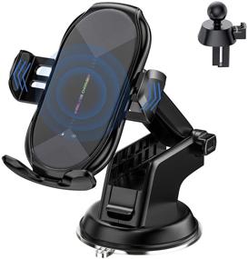 img 4 attached to 📱 YITUMU Wireless Car Charger Mount - 10W Qi Fast Charging Auto-Clamping Car Mount for Galaxy S20/S10/S9/S8, iPhone 12/11/XS/X/8P/8 - Air Vent Windshield Dashboard Car Phone Holder