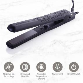 img 3 attached to 🔥 Herstyler Forever Straightening Flat Iron: Dual Voltage & Portable 1.25 inch Ceramic Hair Straightener - Silken Hair with Frizz-Fighting Negative Ion Technology - Beautiful in Black!