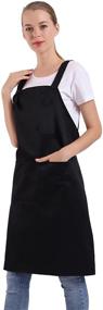 img 4 attached to 👨 BIGHAS H Style Apron with Pocket: Adjustable Large Size Comfort for Men and Women - 12 Color Options