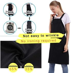 img 3 attached to 👨 BIGHAS H Style Apron with Pocket: Adjustable Large Size Comfort for Men and Women - 12 Color Options