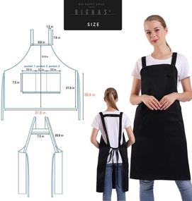 img 2 attached to 👨 BIGHAS H Style Apron with Pocket: Adjustable Large Size Comfort for Men and Women - 12 Color Options
