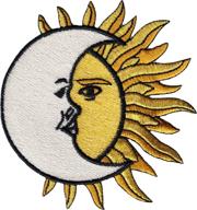 square deal recordings & supplies solar eclipse 🌖 patch - moon crescent over sun - embroidered iron-on logo