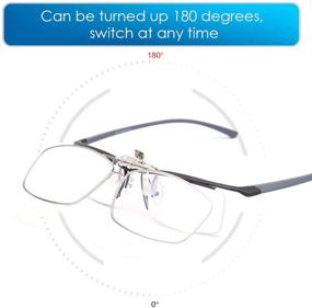 img 3 attached to TERAISE Clip on Reading Glasses with Flip Up Function: Portable HD Fashion Readers for Men and Women - Metal Full-Frame Design Ideal for Myopia (2.0X)